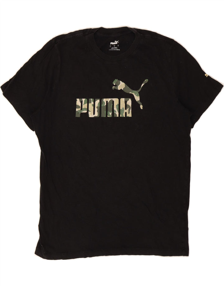 PUMA Mens Graphic T-Shirt Top Large Black Vintage Puma and Second-Hand Puma from Messina Hembry 