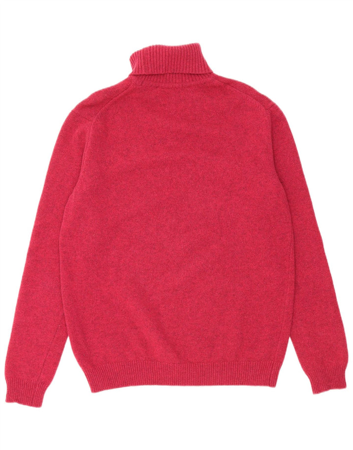 WoolOvers Rollkragenpullover für Damen, UK 16, Größe L, Rosa, Schurwolle
