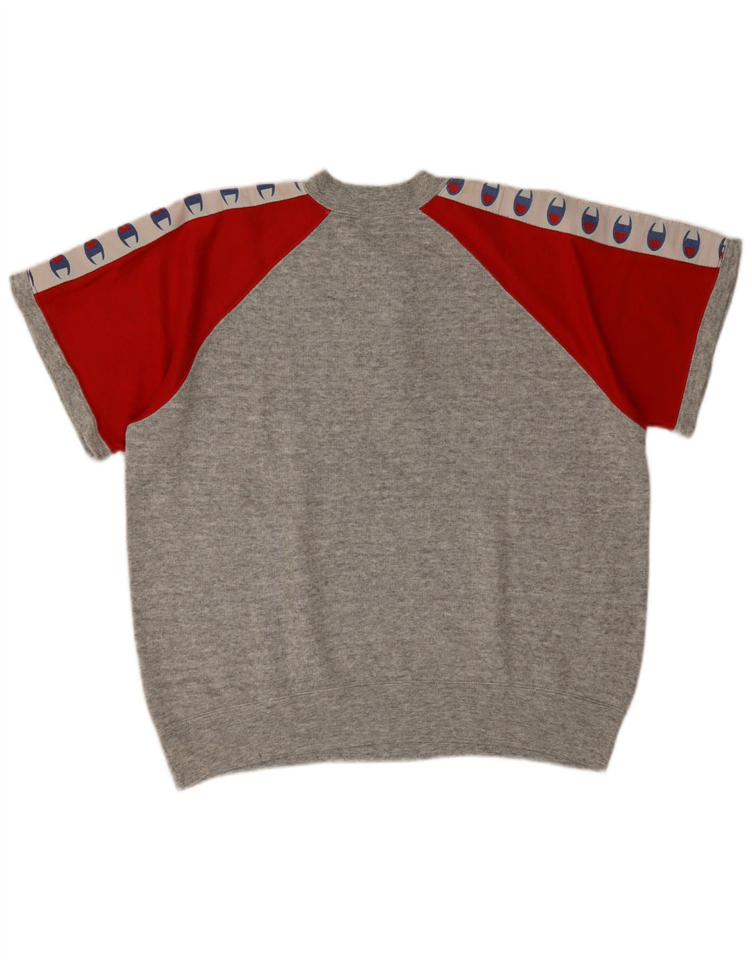 Champion Herren-Sweatshirt mit Grafik, kurzärmelig, klein, Grau, Farbblock