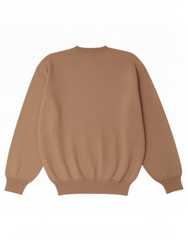 Masque Herren-Pullover mit V-Ausschnitt, XL, beige, gestreifte Schurwolle
