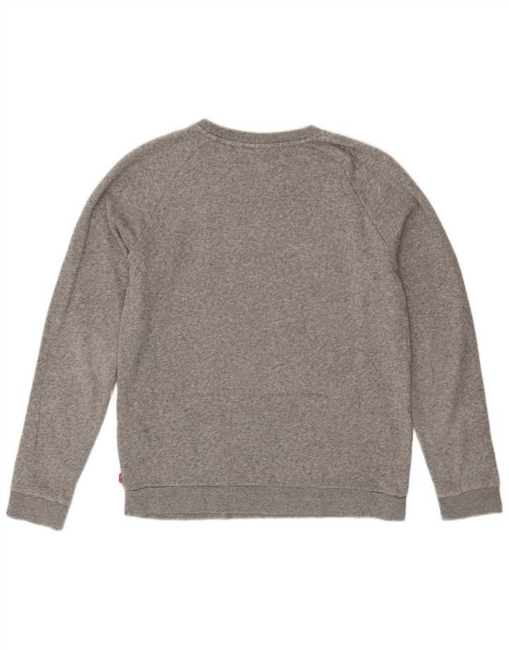 Levi's Womens Graphic Oversized Sweatshirt Pullover UK 6 XS Grau meliert