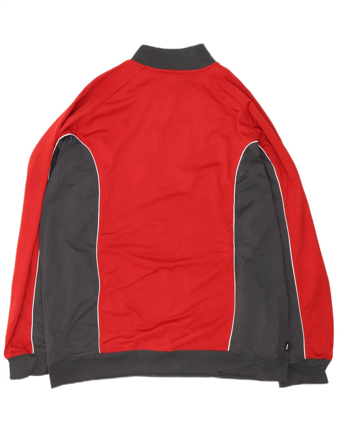 ADIDAS Herren-Sweatshirt mit Reißverschluss am Hals, 2XL, rotes Farbblock-Polyester