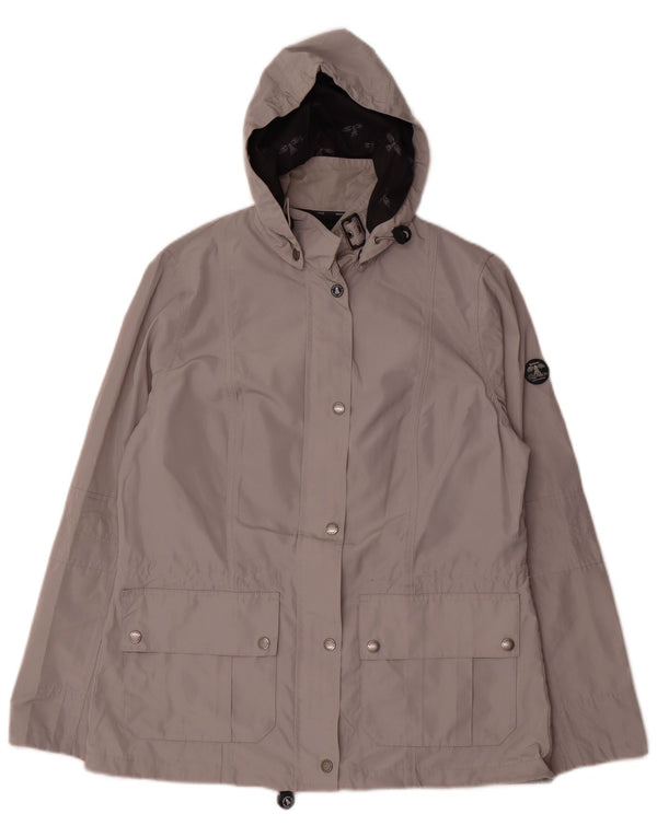 Barbour Damen-Regenjacke mit Kapuze, UK 14, großes graues Polyester