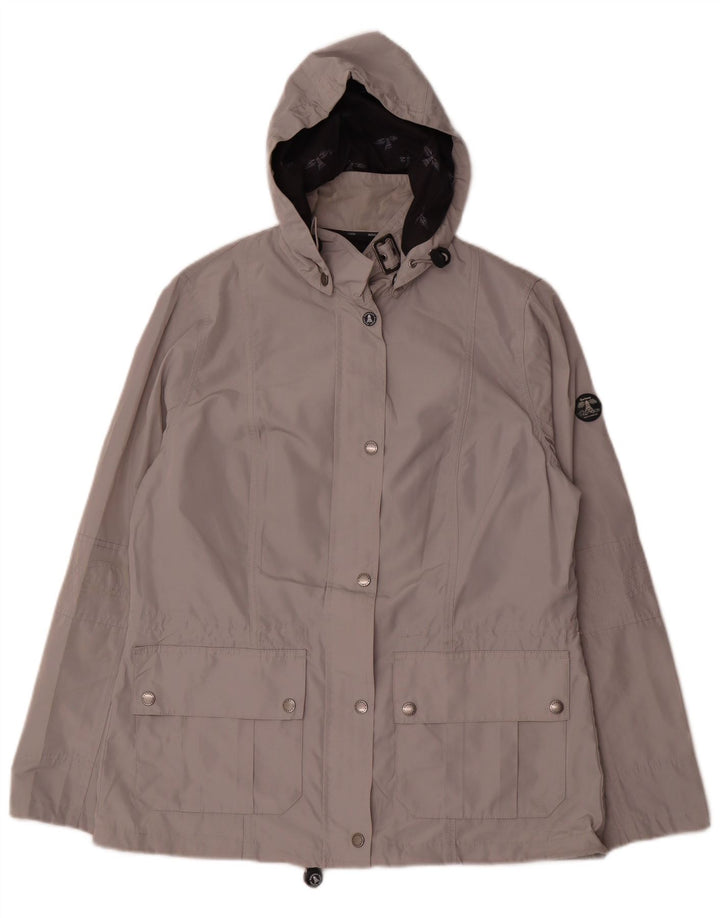 Barbour Damen-Regenjacke mit Kapuze, UK 14, großes graues Polyester