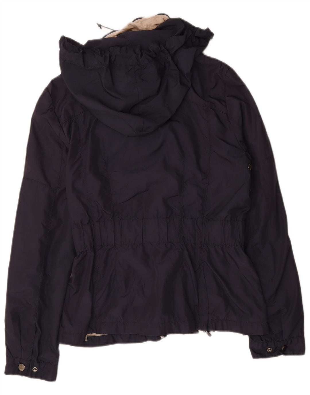 Zara Damen Utility-Jacke mit Kapuze, UK 14, Größe L, Marineblau, Polyester