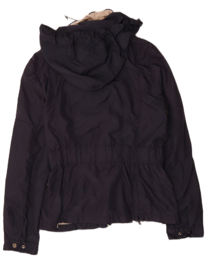 Zara Damen Utility-Jacke mit Kapuze, UK 14, Größe L, Marineblau, Polyester