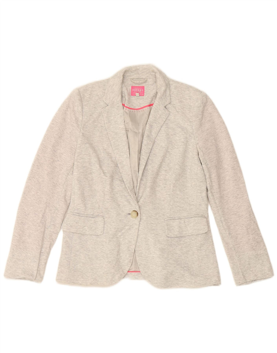 Joules Damen-Blazerjacke mit 1 Knopf, Gr. 10, klein, grau meliert, Polyester