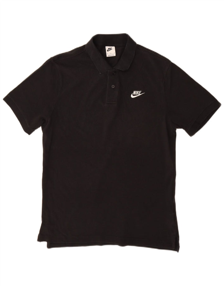 Nike Herren-Poloshirt, mittelgroß, schwarze Baumwolle