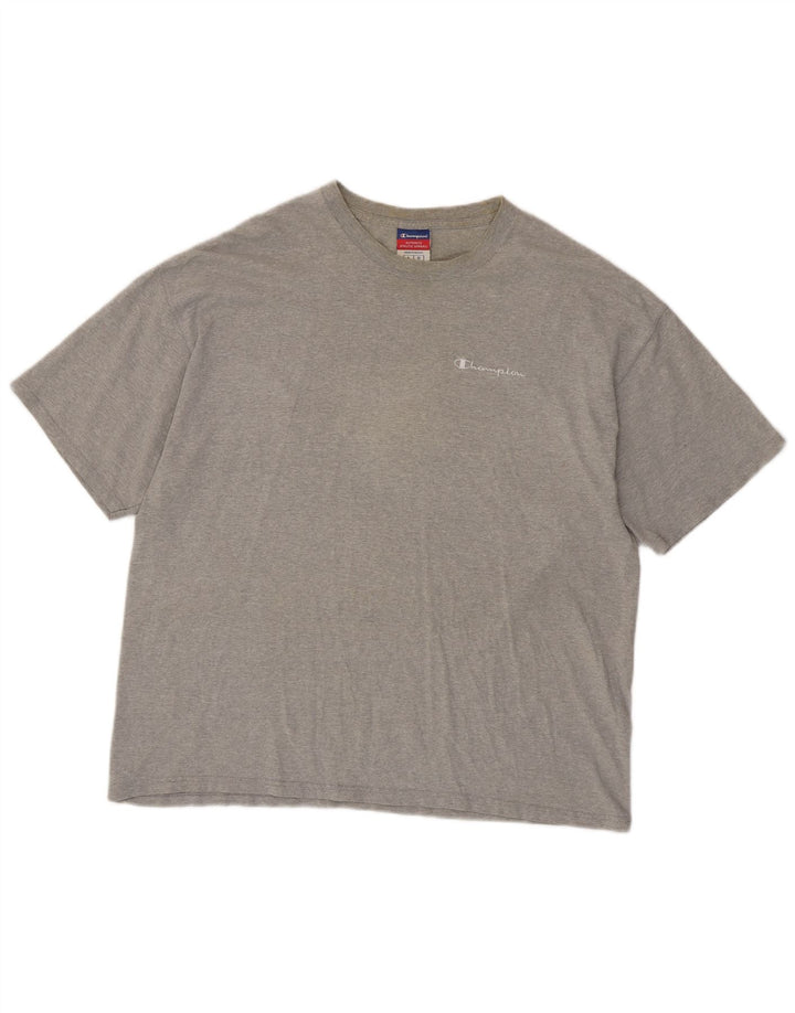 CHAMPION Herren-T-Shirt-Oberteil, groß, grau gesprenkelte Baumwolle