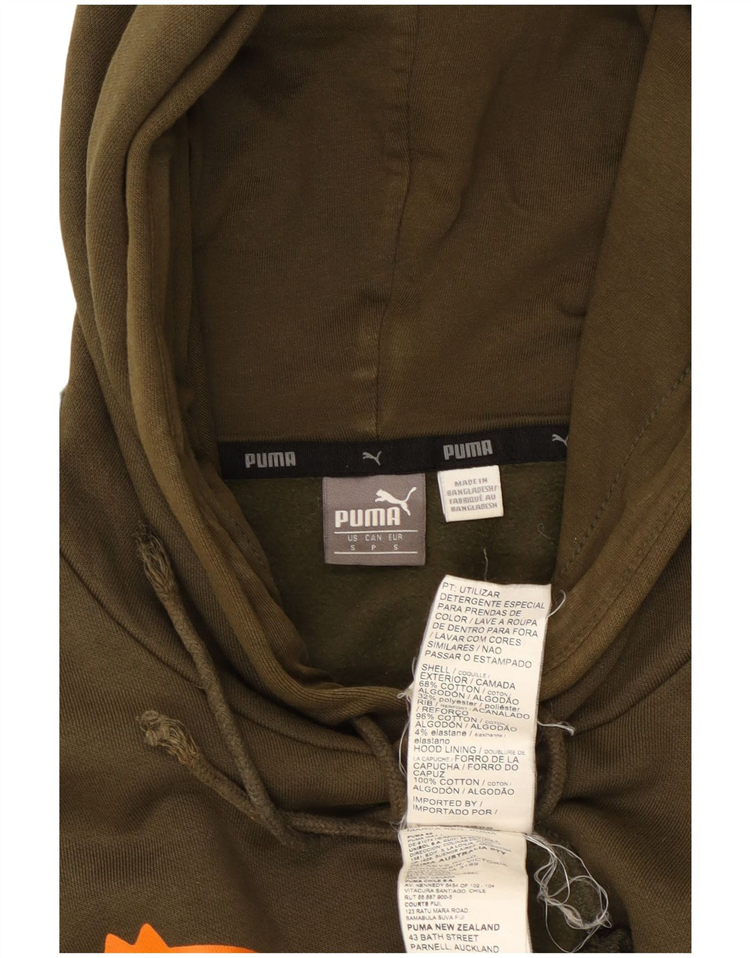 PUMA Herren Graphic Hoodie Pullover Small Khaki Baumwolle