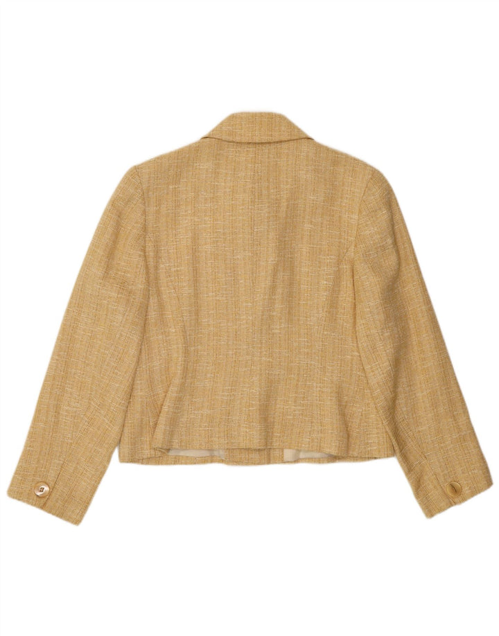 WALLIS Damen Petite Crop 4-Knopf-Blazerjacke UK 12 Mittelbeige