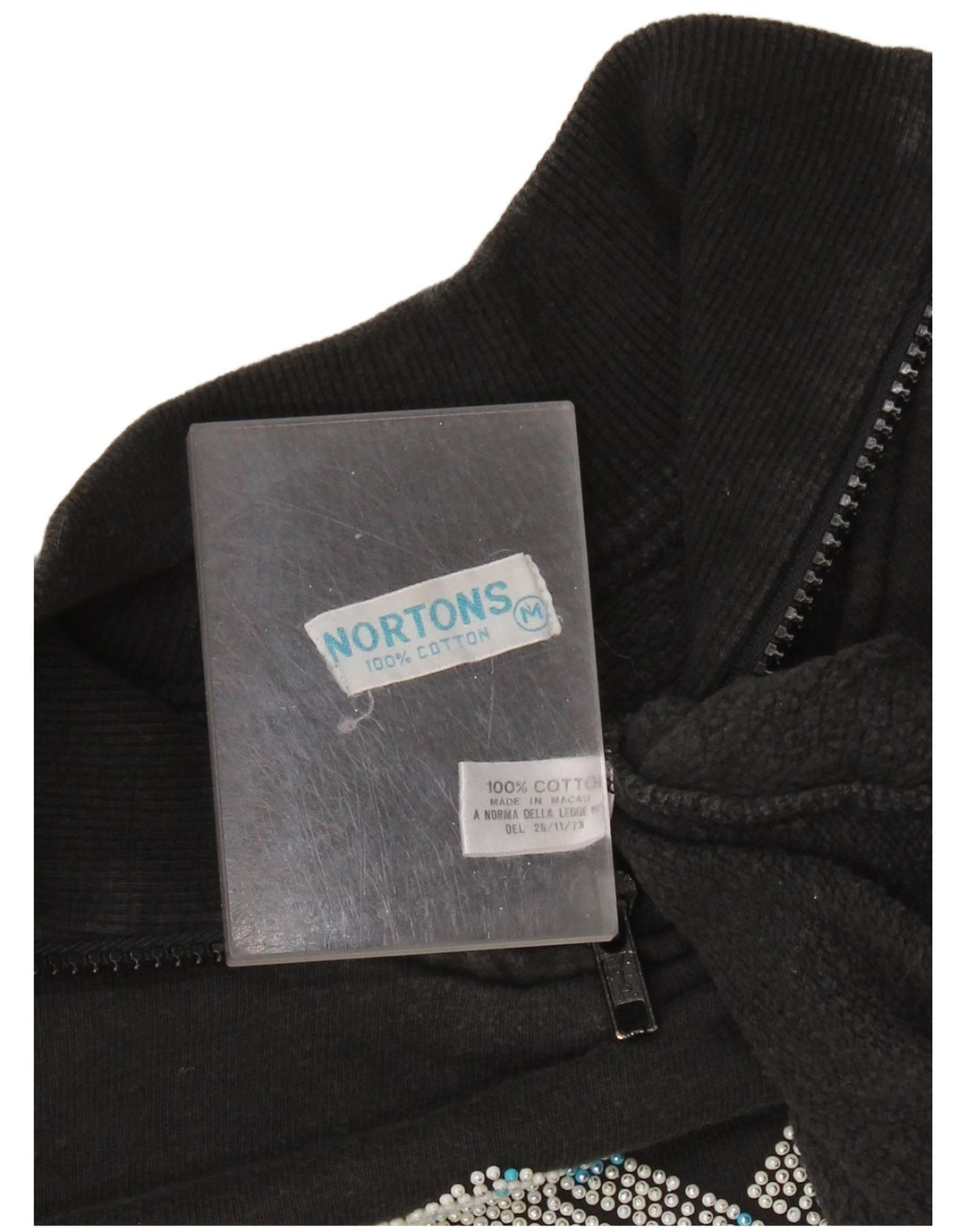 NORTONS Damen-Sweatshirt mit grafischem Reißverschluss, Gr. 14, mittelschwarz