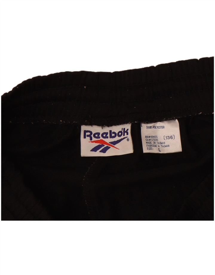 Reebok Herren-Trainingshose, groß, aus schwarzem Polyester