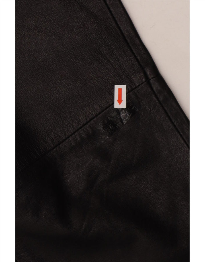 VINTAGE Womens Bootcut Leather Trousers W30 L31 Black Vintage Vintage and Second-Hand Vintage from Messina Hembry 