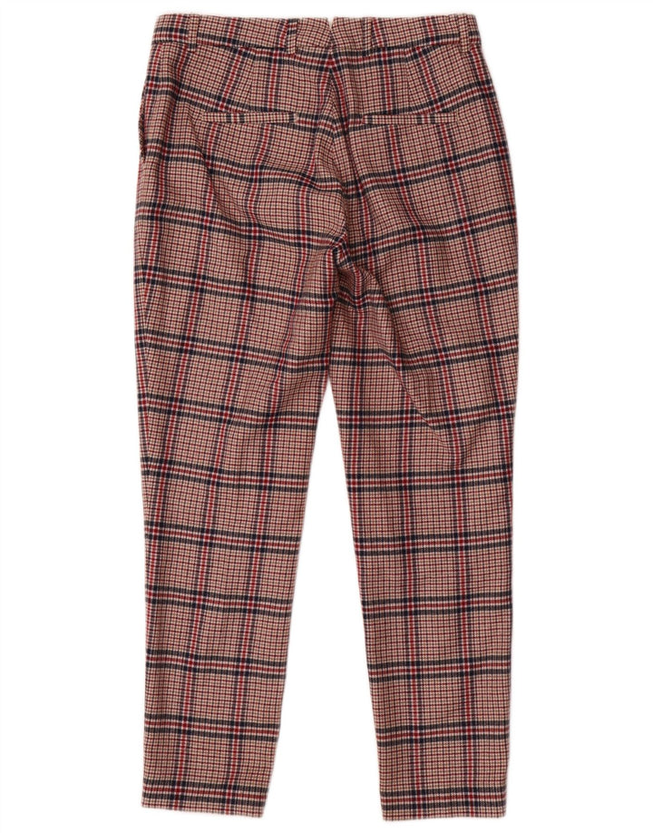 Gant Damen Slim-Anzughose UK 12 Medium W30 L28 Rote Hahnentritt-Wolle