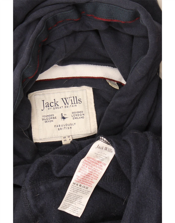 Jack Wills Damen-Kapuzenpullover „Devon Graphic“, Gr. 10, Marineblau