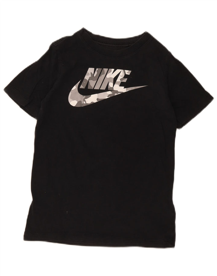 Nike Jungen-T-Shirt mit Grafik, mittelgroß, schwarze Baumwolle, 10–11 Jahre