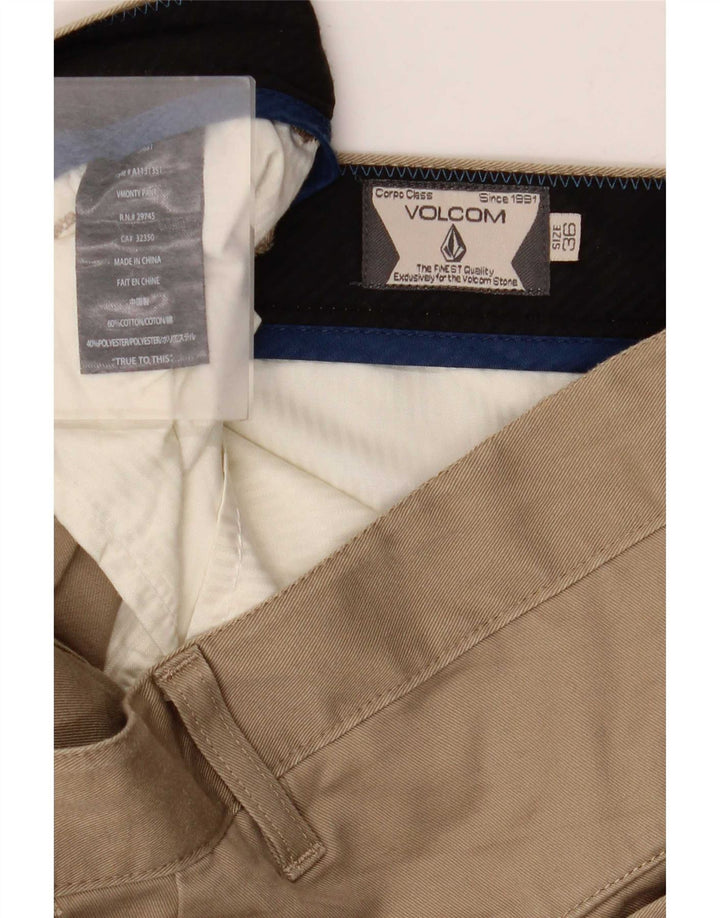 Volcom Herren Slim Chinohose W36 L34 Beige Baumwolle