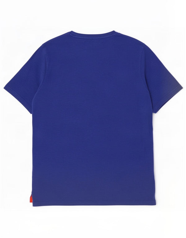 Superdry Herren-T-Shirt-Oberteil XL aus blau gefleckter Baumwolle