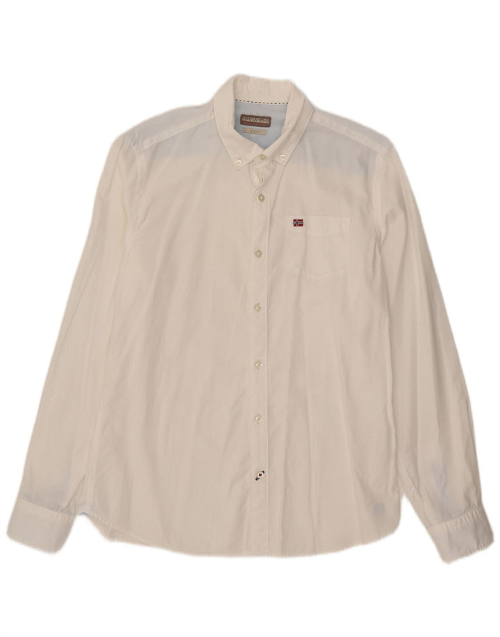 Napapijri Herren Slim Fit Hemd Mittelweiß