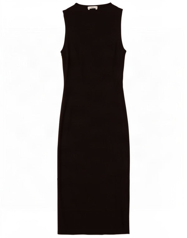 Zara Damen Ärmelloses, schmal geschnittenes, figurbetontes Kleid UK 18 XL Schwarz Baumwolle