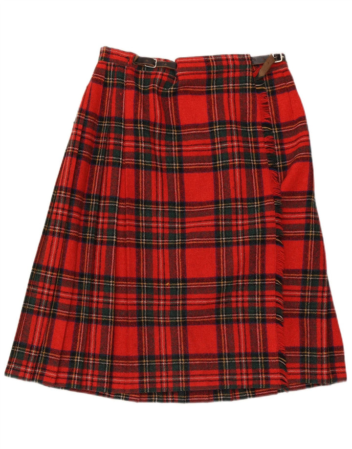 Clan Laird Damen Wickelrock W30 mittelrot karierte Wolle