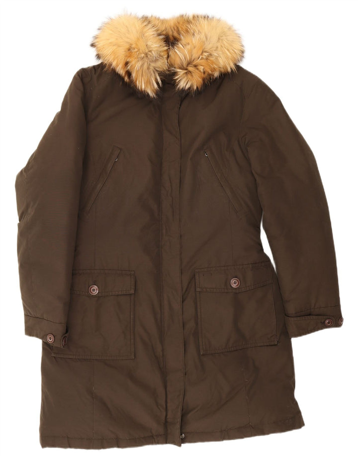 Woolrich Damen Wattierter Mantel UK 20 2XL Khaki Baumwolle