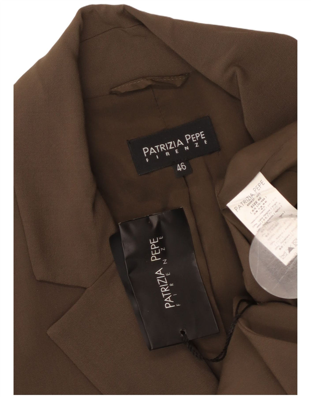 PATRIZIA PEPE Damen 2-Knopf-Blazerjacke IT 46 Große braune Schurwolle