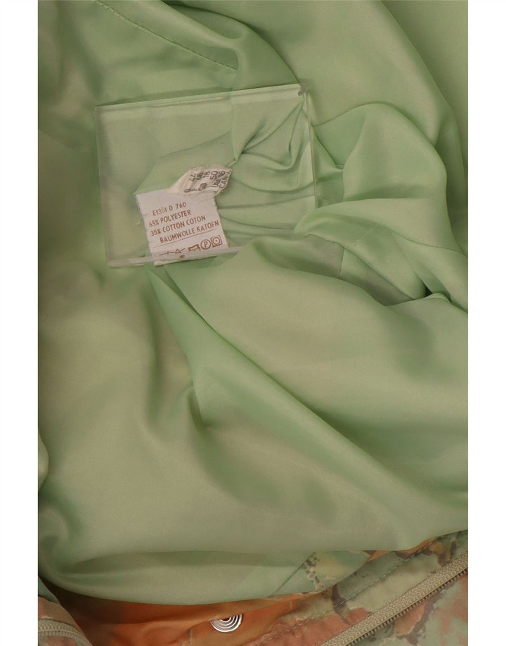 Vintage Damen Übergroßer Mantel mit abstraktem Muster UK 18 XL Grün Polyester
