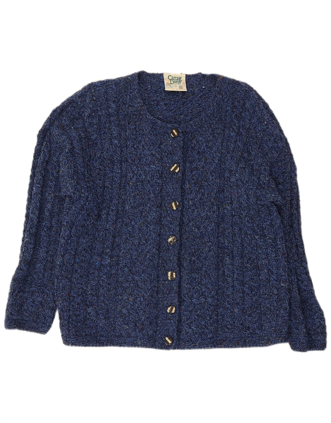 CARRAIG DONN Damen-Cardigan-Pullover UK 16 Large Marineblau meliert