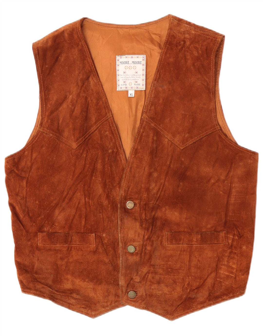 Vintage Herren Wildlederweste XL Braun