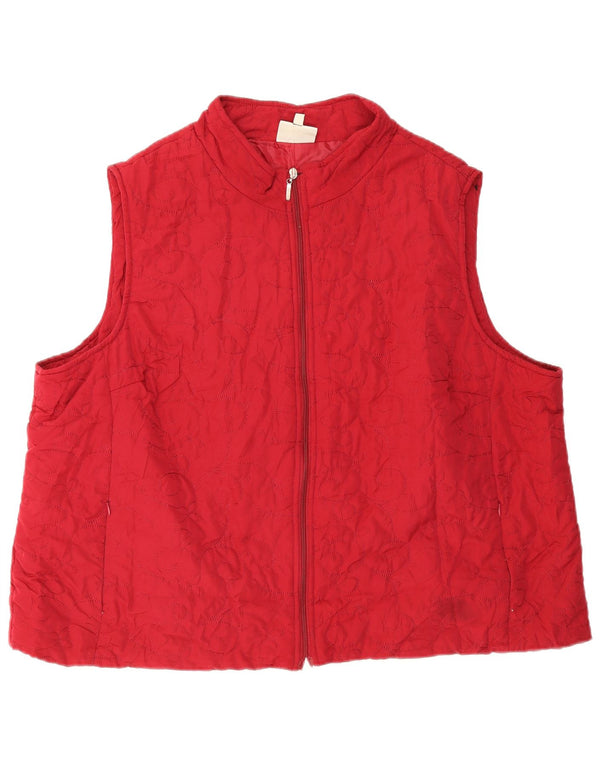 Marks & Spencer Damen Autograph Gilet UK 26 5XL Rot geblümtes Polyester