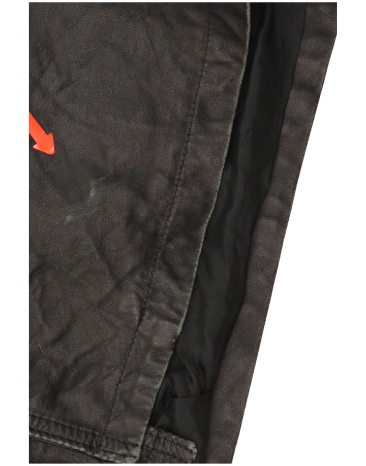 Bizzarro Herren 3-Knopf-Blazerjacke IT 54 2XL Schwarzes Leder