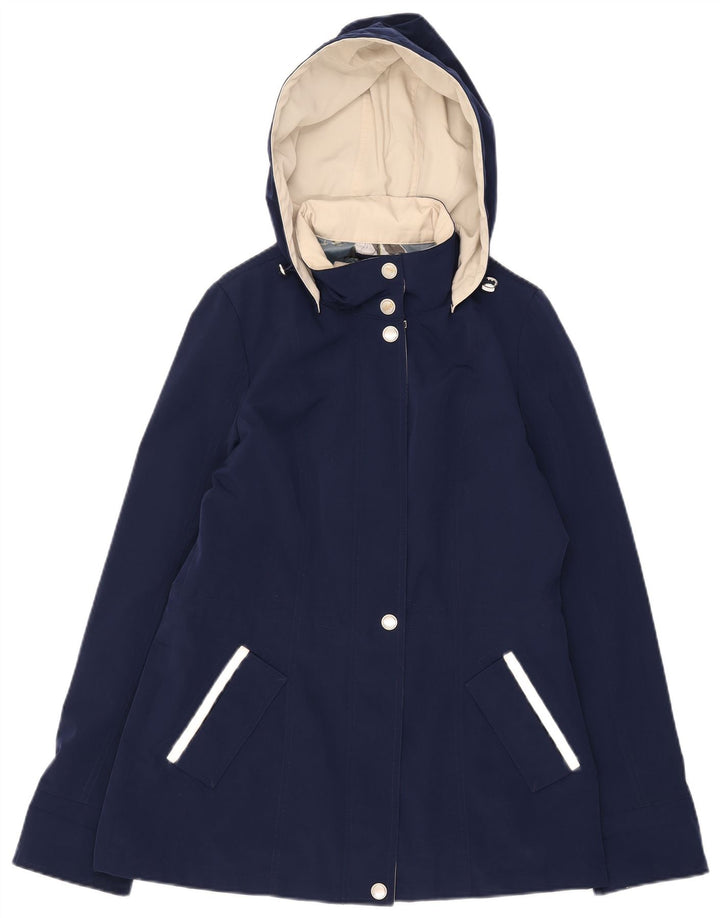 Nautica Damen-Windbreakerjacke mit Kapuze, UK 14, Mittelmarineblau, Polyester