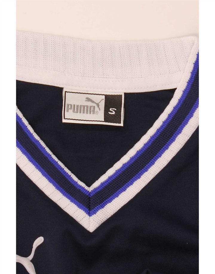 Puma Herren-T-Shirt mit Grafik, Größe S, Marineblau, Farbblock-Polyester