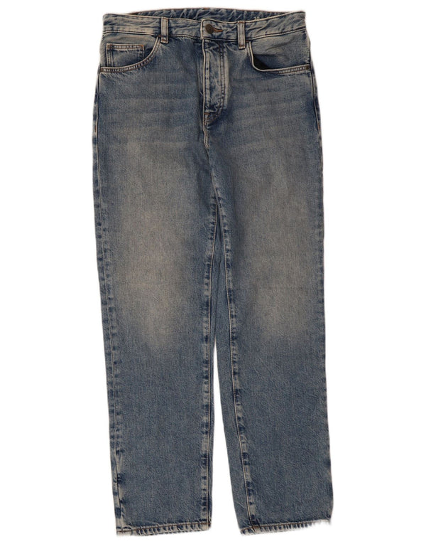 Massimo Dutti Womens High Rise Straight Jeans EU 38 Small W28 L28 Blue