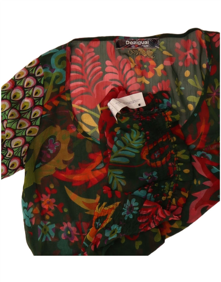 Desigual Damen Langarmblusenoberteil UK 10 Small Mehrfarbig Paisley