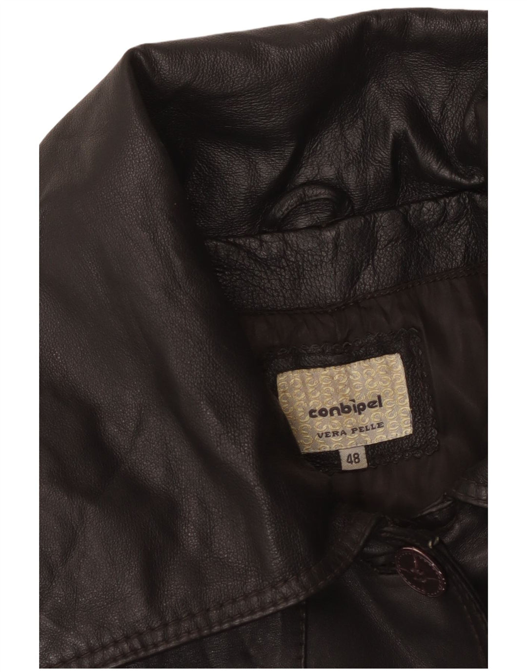 Conbipel Damen Ledermantel IT 48 XL Schwarzes Leder