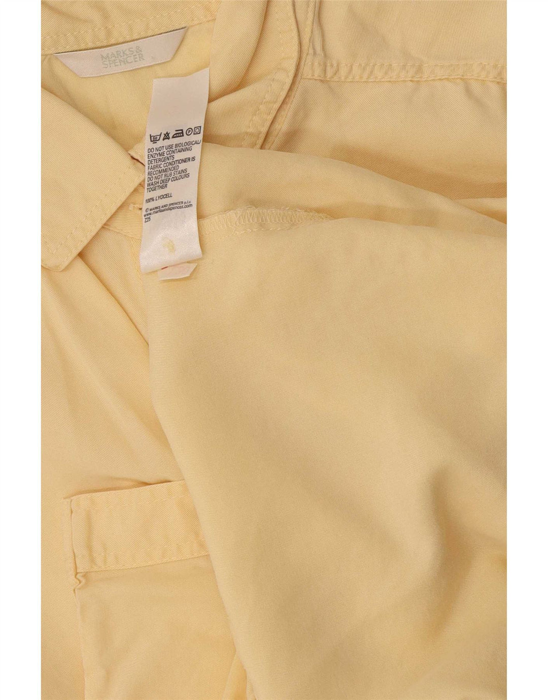 Marks & Spencer Damen Kurzarmhemd UK 10 Small Gelb Lyocell