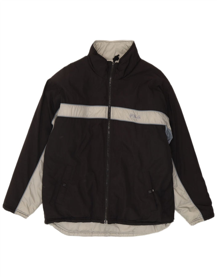 Fila Herren Reversible Wattierte Jacke IT 50 Large Schwarz Colourblock Polyester