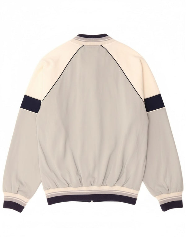 Vintage Mens Tracksuit Top Jacket IT 52 Large Grey Colourblock