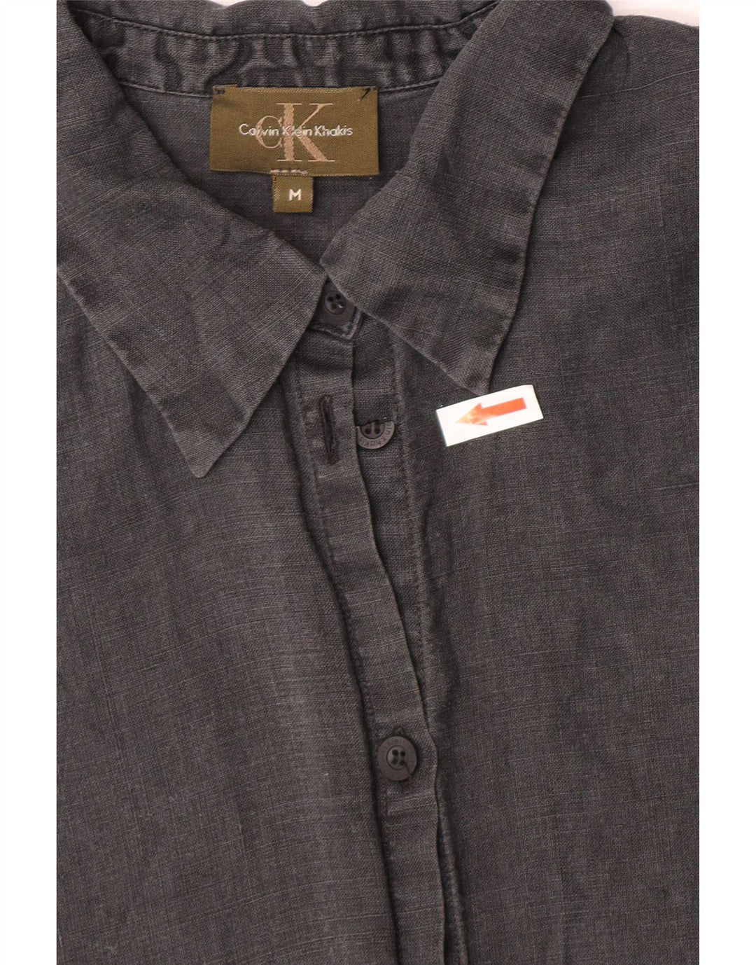 Calvin Klein Damen Khakis Hemd UK 12 Mittelgraues Leinen