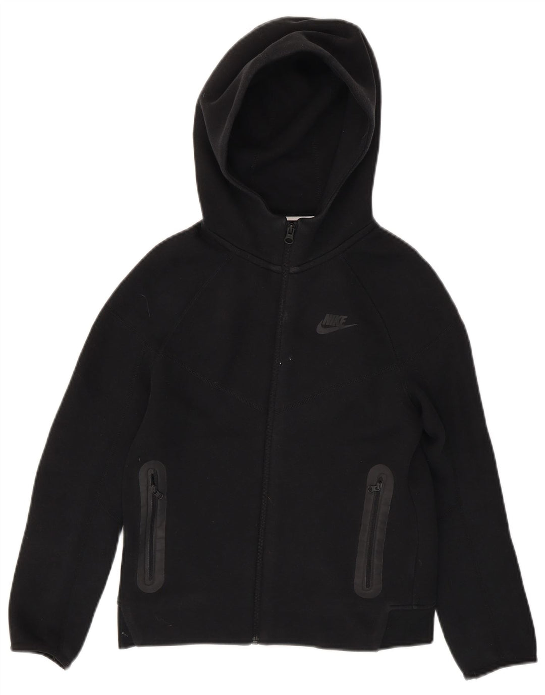 Nike Jungen-Kapuzenpullover mit Reißverschluss, 10–11 Jahre, mittlere schwarze Baumwolle
