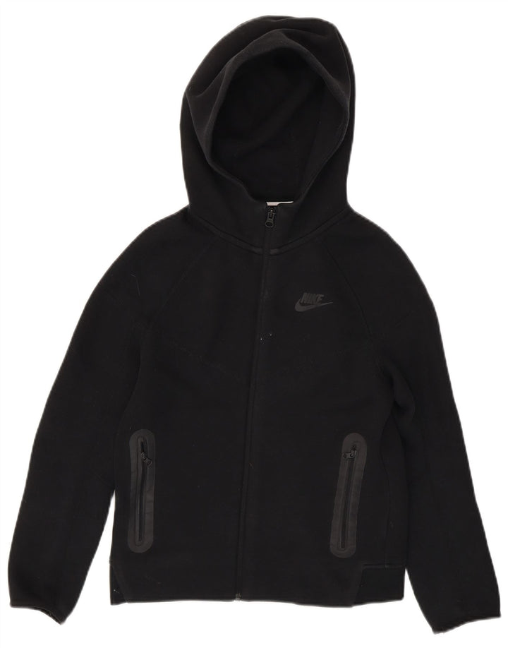 Nike Jungen-Kapuzenpullover mit Reißverschluss, 10–11 Jahre, mittlere schwarze Baumwolle