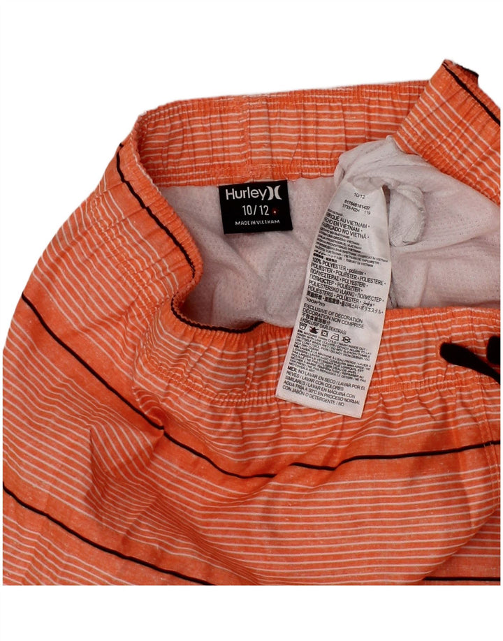 HURLEY Badeshorts für Jungen, 10–11 Jahre, orange gestreift, Polyester