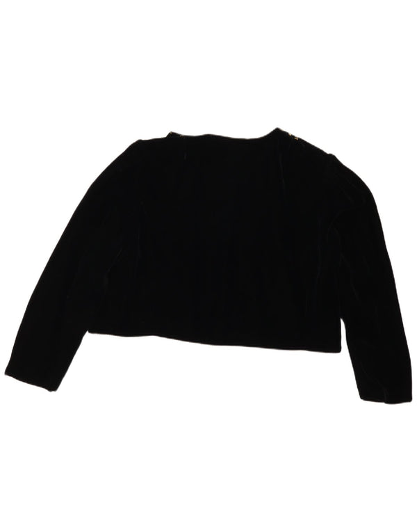 Rose Dirdnl Womens Open Velvet Bolero Jacke EU 46 XL Schwarz geblümte Viskose