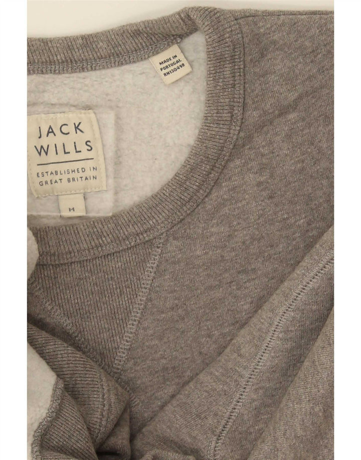 Jack Wills Herren-Sweatshirt-Pullover aus mittelgrauer Baumwolle