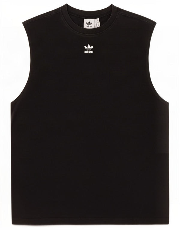 Adidas Damen Weste Top UK 12 Medium Schwarz Baumwolle
