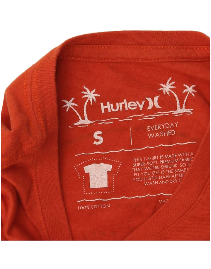 HURLEY Herren-T-Shirt mit Grafik, Größe S, Orange, Baumwolle