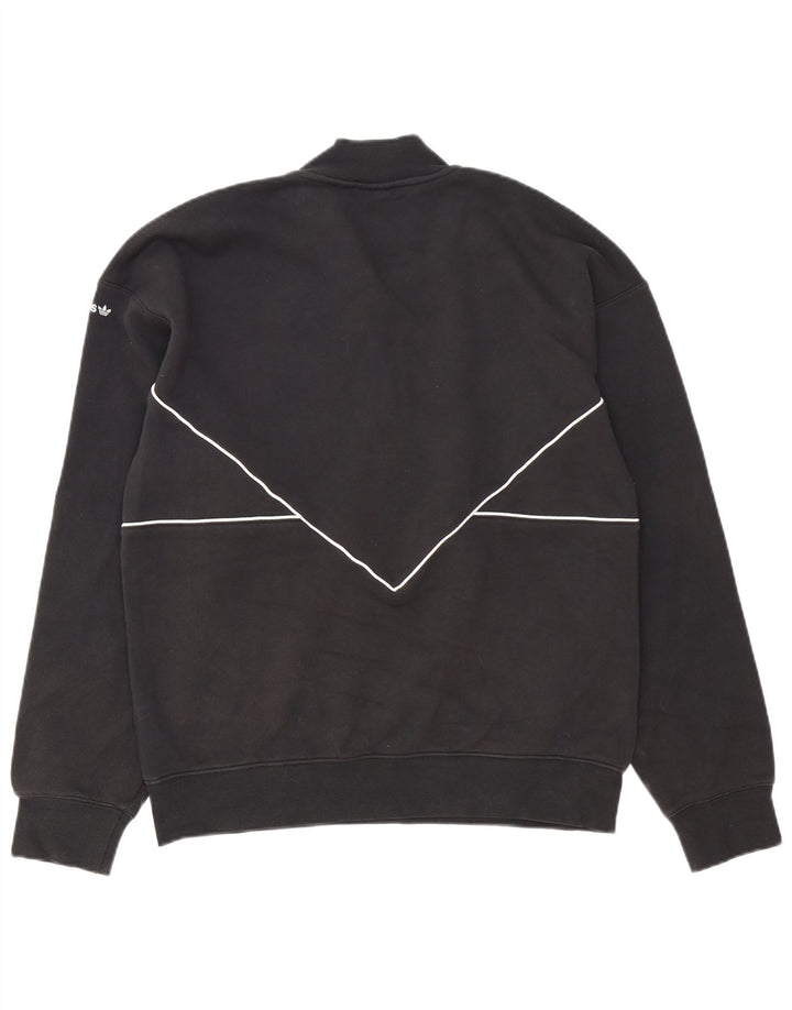 Adidas Herren-Sweatshirt mit Reißverschluss, mittelschwarz, Baumwolle